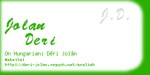 jolan deri business card